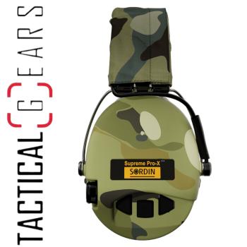SORDIN SUPREME PRO-X LED AKTIVER KAPSEL-GEHÖRSCHUTZ GELKISSEN CAMO-BAND CAMO-KAPSEL